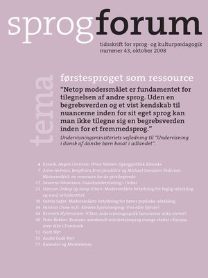 cover image of Forstesproget som ressource